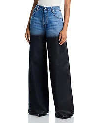 alexanderwang. t Surge High Rise Wide Leg Jeans With Partial Coating