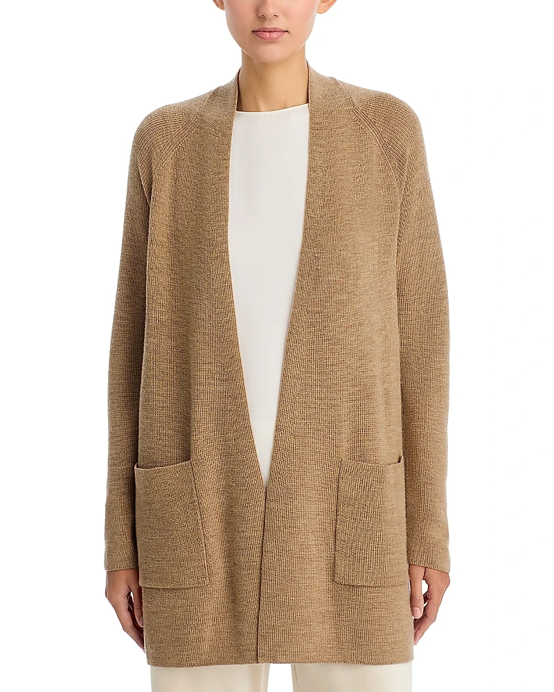 Eileen Fisher Merino Wool Open Front Cardigan Sweater