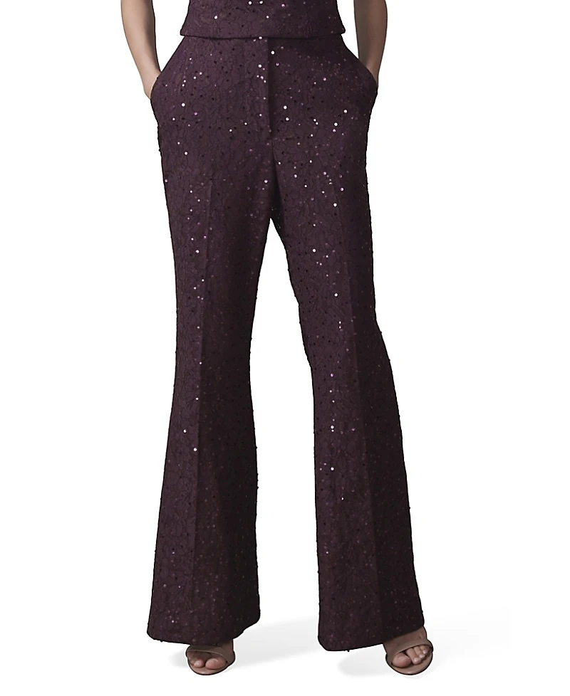 Mint Velvet Women's Sequin Lace Flared Trousers