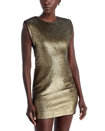 Michael Kors Extended Shoulder Sequin Mini Dress