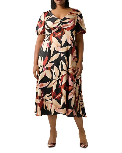 Estelle Plus Laura Puff Sleeve Dress