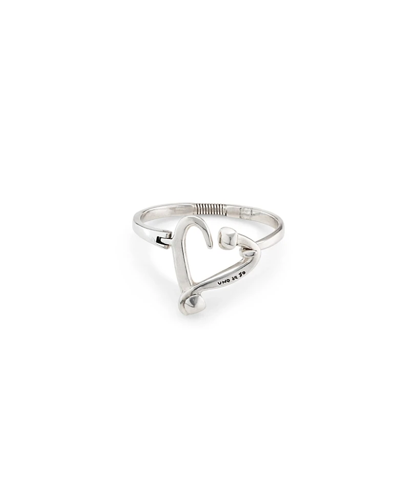 UNOde50 Sterling Silver Plated with Nailed Heart Visible Spring Bracelet