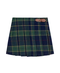 Hope & Henry Girls' Organic Pleated Skirt with Buckle Detail - Baby, Little Kid