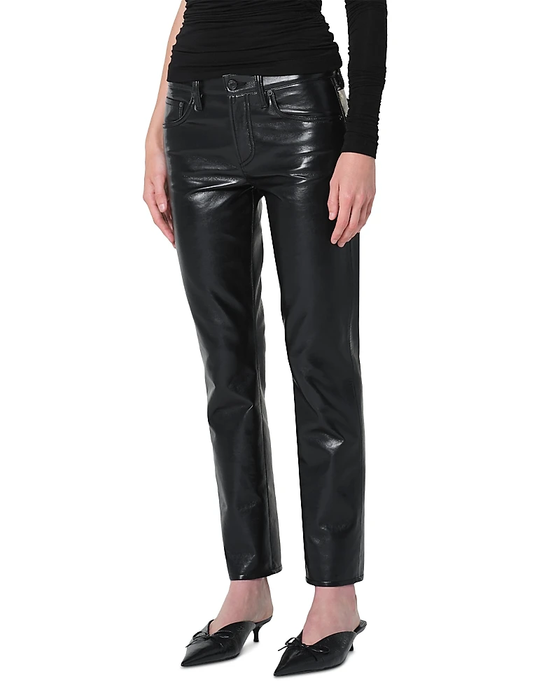 Agolde Cocktail Low Rise Leather Ankle Jeans