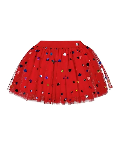 Deux par Girls' Tulle Skirt with Iridescent Heart Confettis