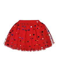 Deux par Girls' Tulle Skirt with Iridescent Heart Confettis
