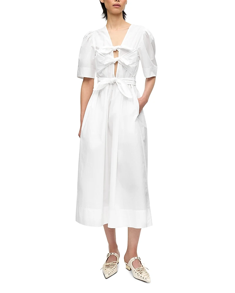 Ganni White Stretch Cotton Dress