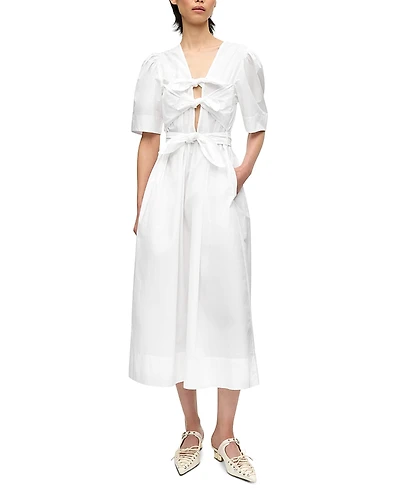 Ganni White Stretch Cotton Dress