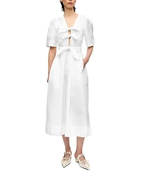 Ganni White Stretch Cotton Dress