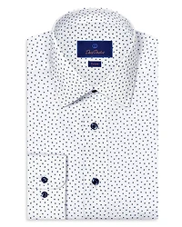 David Donahue Slim Fit Printed Tossed Neat Dress Shirt