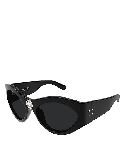 Saint Laurent Crystal Geometric Sunglasses, 58mm