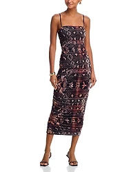 Afrm Hazel Ruched Side Midi Dress