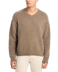 Frame Brushed Cashmere V Neck Sweater