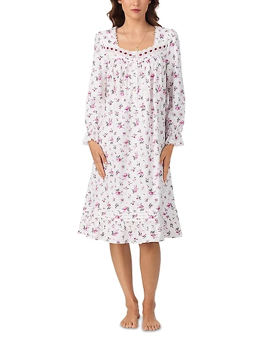 Eileen West Long Sleeve Cotton Flannel Waltz Nightgown