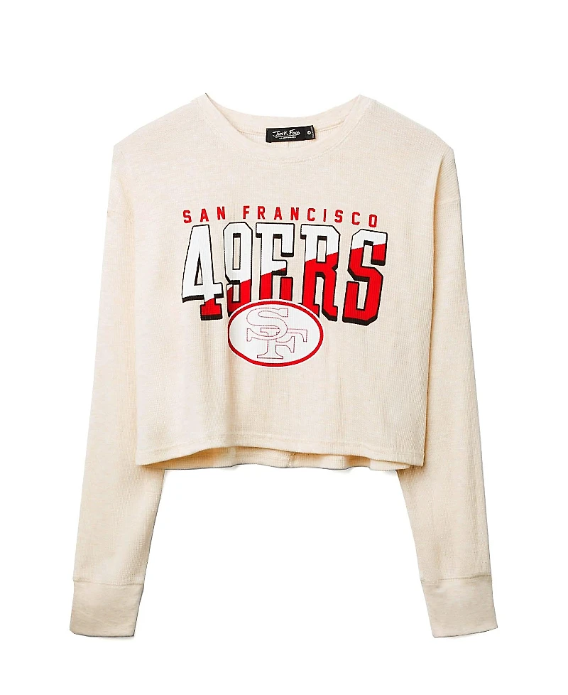 Junk Food Clothing Women's Nfl San Francisco 49ers Slant Crop Thermal