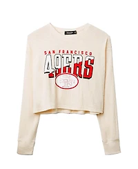 Junk Food Clothing Women's Nfl San Francisco 49ers Slant Crop Thermal