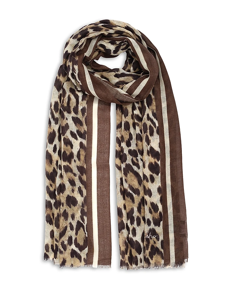Echo Leopard Print Wrap Scarf