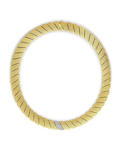 Roberto Coin 18K White & Yellow Gold San Marco Textured Collar Necklace, 16