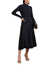 Reiss Petite Zaya Fluted Midi Knit Dress