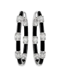 Etho Maria 18K White Gold Dolce Blue Onyx & Diamond Large Hoop Earrings