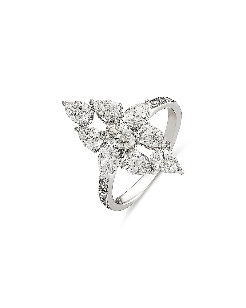 Etho Maria 18K White Gold Diamond Collection Diamond Mixed Cut Cluster Ring