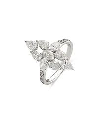 Etho Maria 18K White Gold Diamond Collection Diamond Mixed Cut Cluster Ring