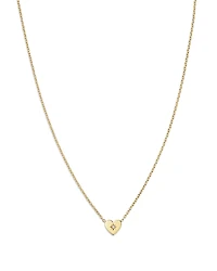 Zoe Chicco 14K Yellow Gold Midi Bitty Symbols Diamond Accent Heart Pendant Necklace, 14-16