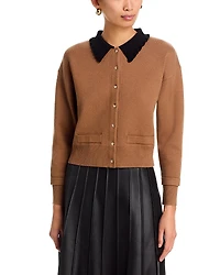 Sioni Contrast Collar Cardigan Sweater