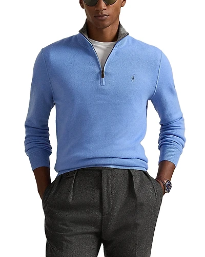 Polo Ralph Lauren Cashmere Regular Fit Quarter Zip Mock Neck Sweater