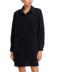 La Fee Maraboutee Velvet Shirt Dress