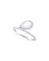 Meira T 14K White Gold Lab Grown Diamond Pear & Round Halo Ring