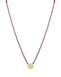 Meira T Bezel Set Diamond Pink Chain Necklace, 16-18