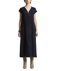 Peserico Plisse Cap Sleeve Midi Dress