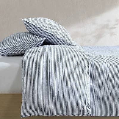 Calvin Klein Washed Percale Wavy Stripe 3 Piece Comforter Set
