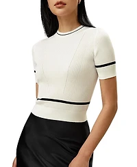 Lilysilk Ribbed Knit Silk Crop Top