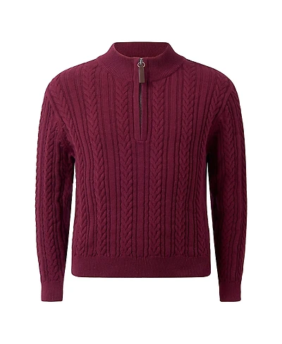 Rachel Riley Boys' Half-zip Cable Knit Sweater - Little Kid, Big Kid