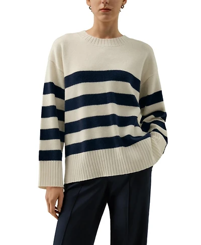 Lilysilk Striped Wool-Cashmere Over