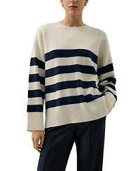 Lilysilk Striped Wool-Cashmere Over