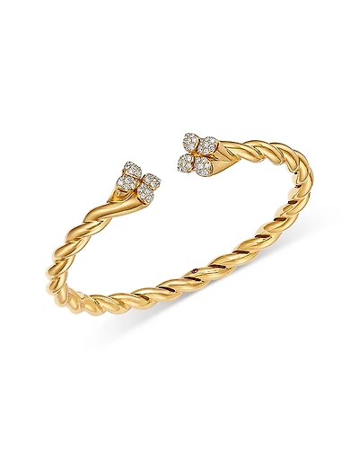 Roberto Coin Diamond Twist Open Bangle Bracelet