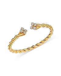 Roberto Coin Diamond Twist Open Bangle Bracelet