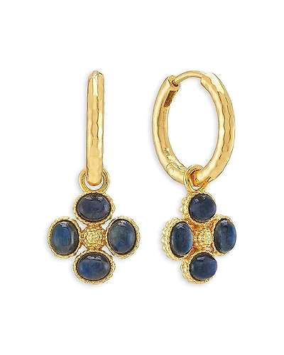 Capucine De Wulf Blue Labradorite Berry Clover Hoop Earrings