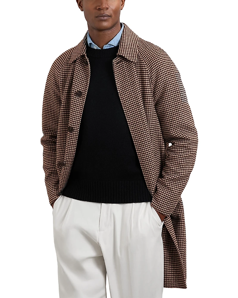 Reiss Morpeth Dogtooth Check Overcoat