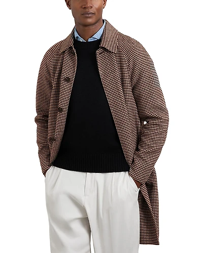 Reiss Morpeth Dogtooth Check Overcoat