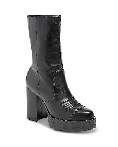 Cinq a Sept Women's Marley Leather Lug Sole Platform Boots