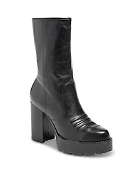 Cinq a Sept Women's Marley Leather Lug Sole Platform Boots