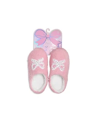 Omg Accessories Girls' Bow Pearl Plush Slippers