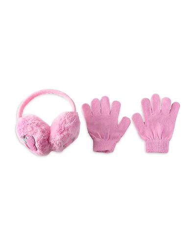 Omg Accessories Girls' Cherry Faux Fur Earmuffs & Gloves Set - Big Kid