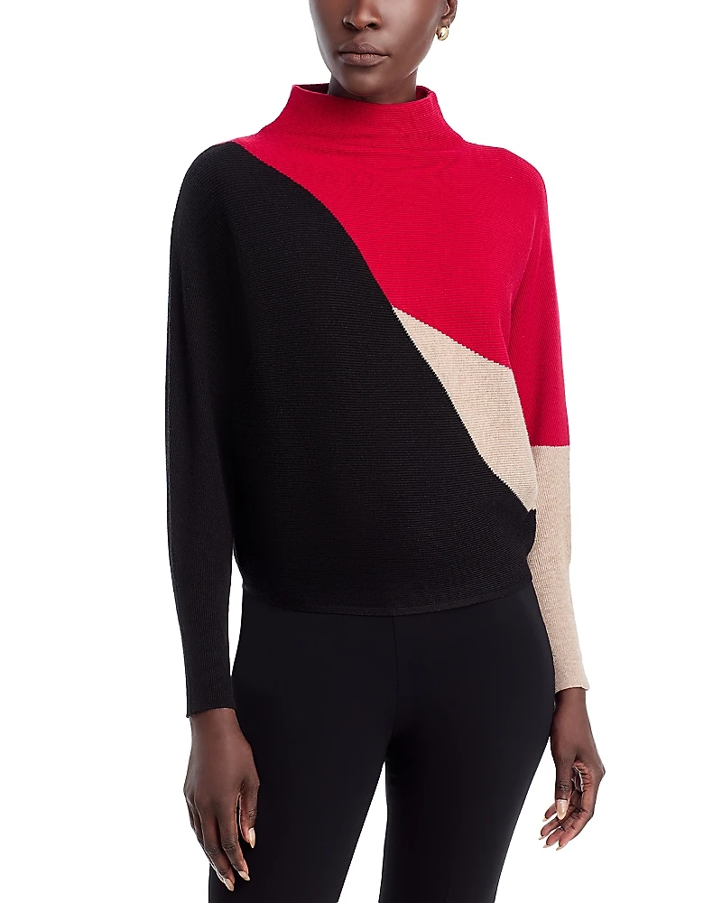 T Tahari Color Blocked Dolman Sleeve Sweater