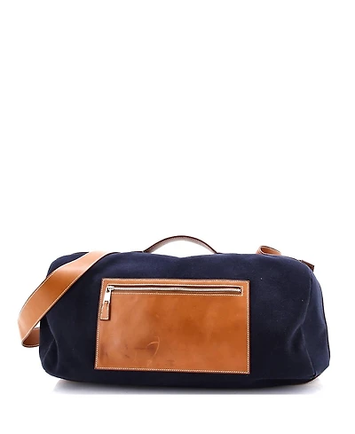 Pre-Owned Hermes Odyssee Terre Duffle Bag Canvas with Leather