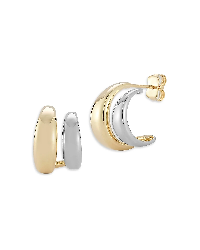 Alberto Amati 14K White & Yellow Gold Double Hoop Earrings